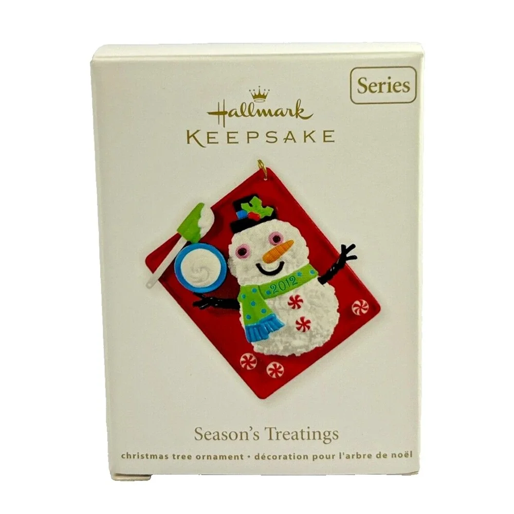 Hallmark SEASON'S TREATINGS 2012 Keepsake Ornament Series #4 Snowman Cake w/ Box